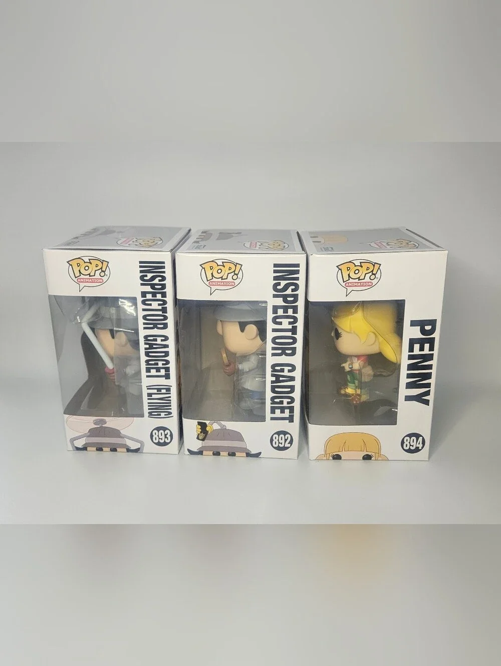 Funko Pop! Vinyl Inspector Gadget (Chase), Penny, and Flying Gadget Figures Lot